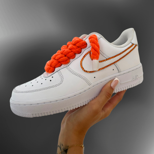 Nike AF1® - Orange Rope laces + orange crystal