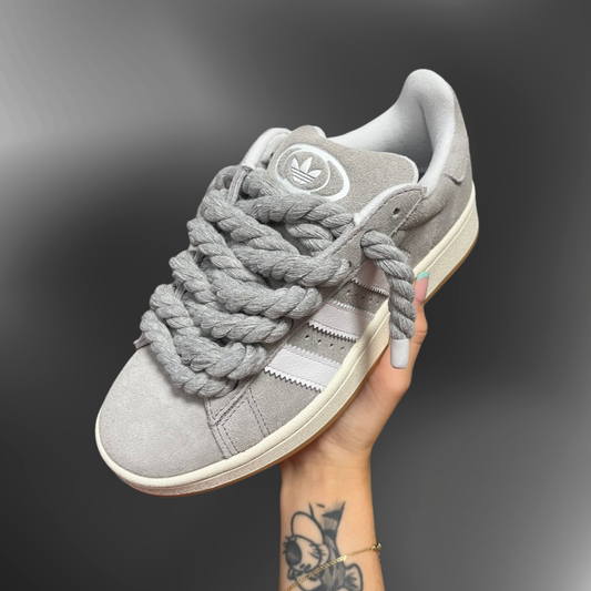 Campus 00s- Gray + Gray Rope laces custom